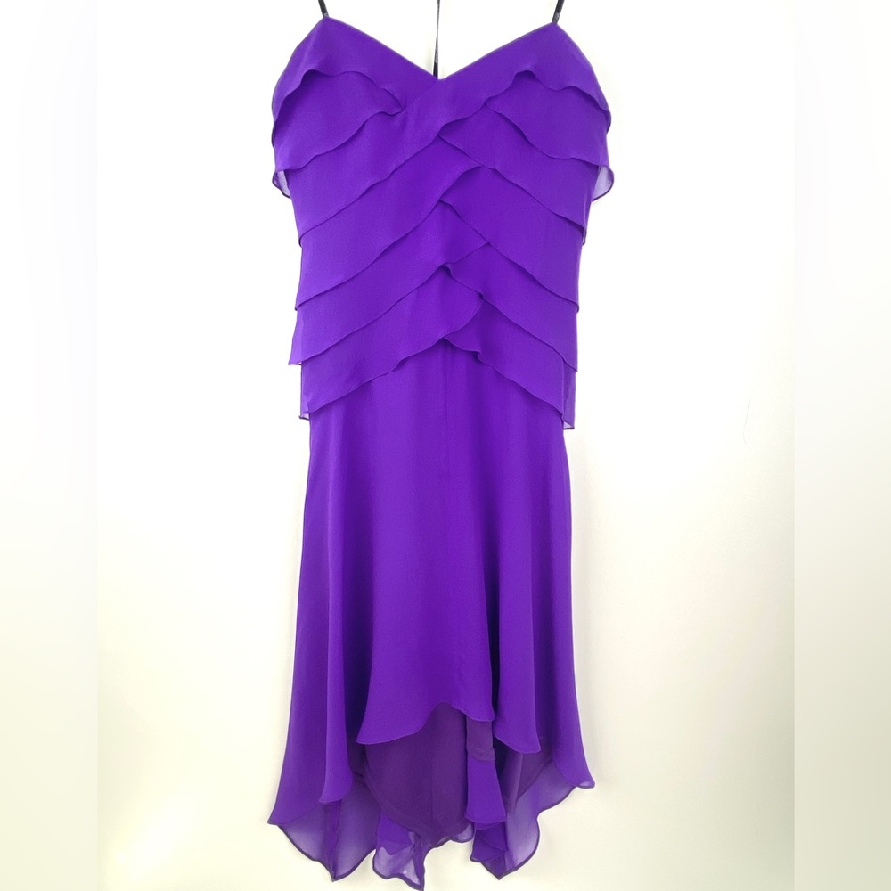 Tadashi Shoji Silk Purple Strapless Dress Vintage